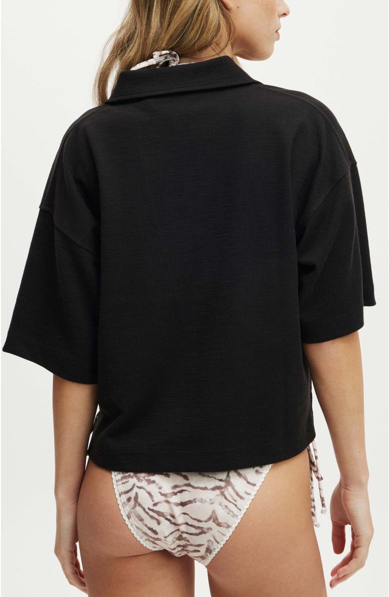 COTTON ON BODY Rib Beach Polo Top, Alternate, color, 