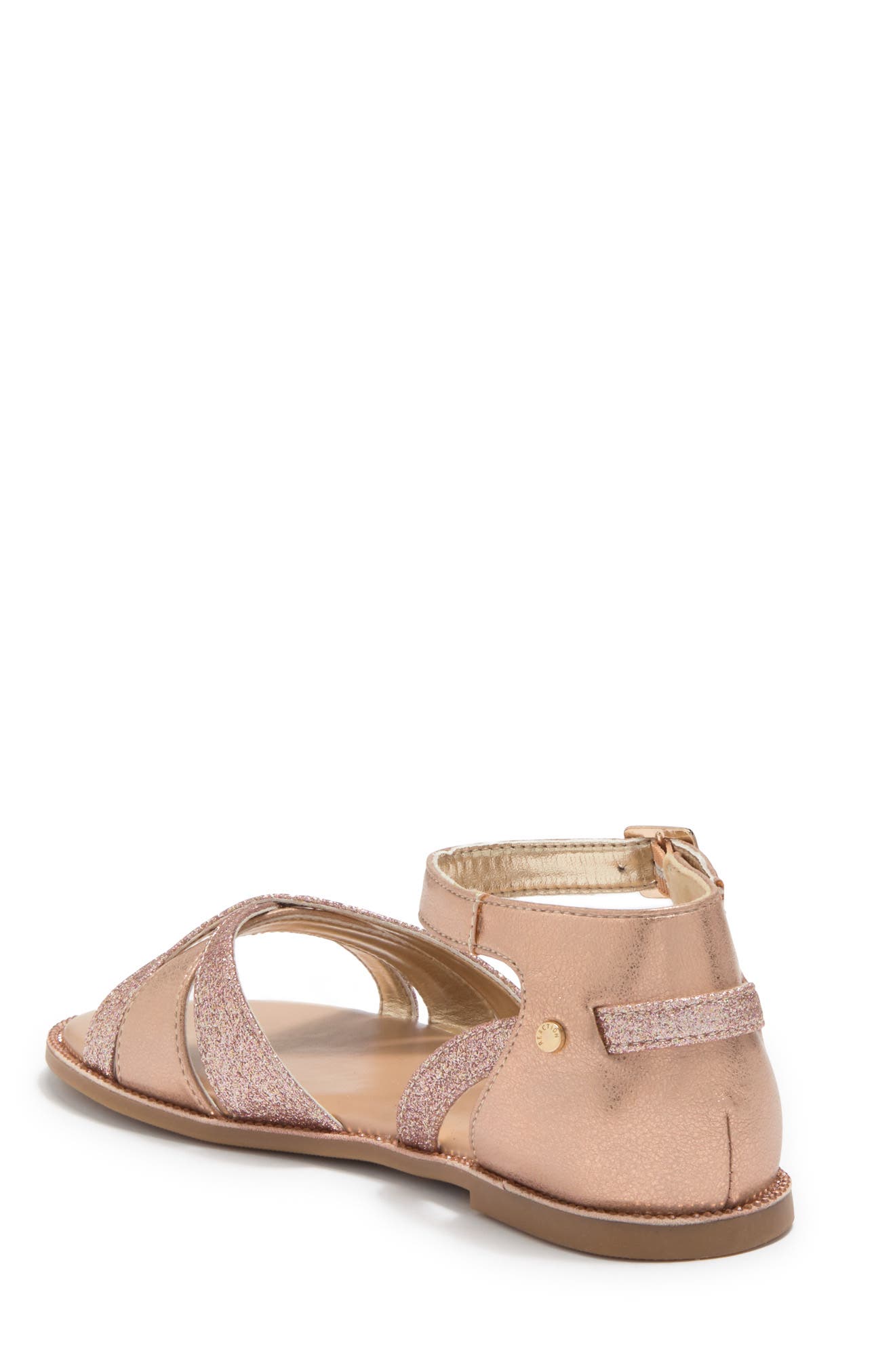 Kenneth Cole Brianne Laura Metallic Glitter Strap Flat Sandal, Alternate, color, 