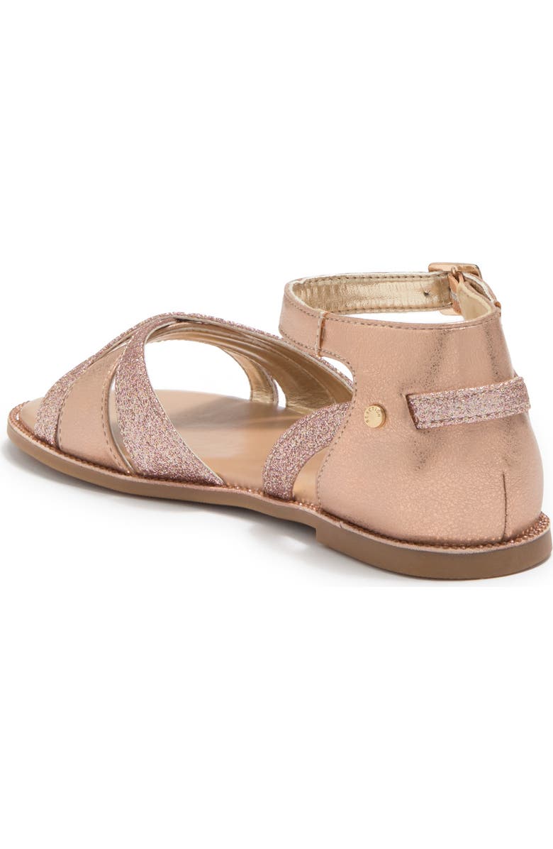 Kenneth Cole Brianne Laura Metallic Glitter Strap Flat Sandal, Alternate, color,