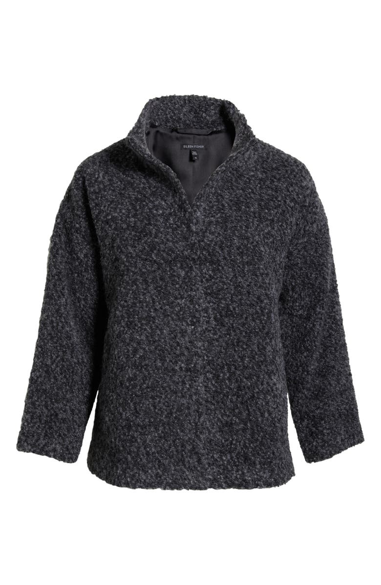 Eileen Fisher Alpaca & Wool Blend Short Coat, Alternate, color, Charcoal Ash
