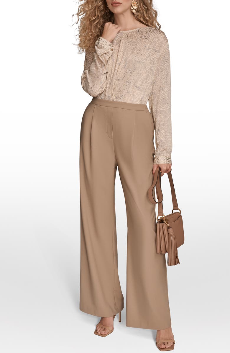 Donna Karan New York Wide Leg Pants, Alternate, color, Heather Nolit