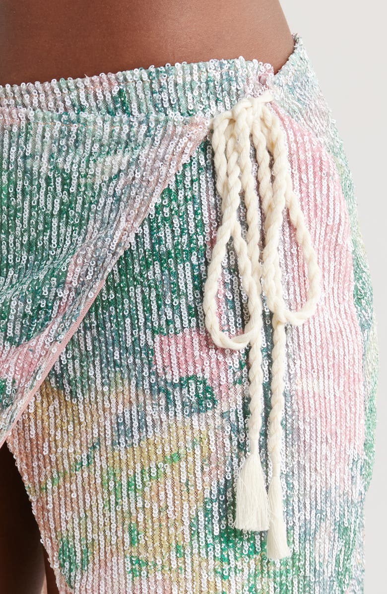 BOAMAR Suki Sequin Wrap Cover-Up Skirt, Alternate, color, Open White