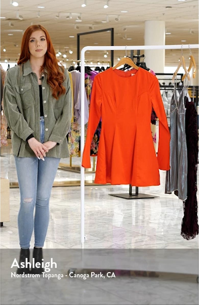 Sacha Bell Sleeve Satin Skater Dress, sales video thumbnail