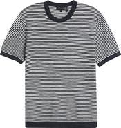 Theory Kolben Stripe Linen & Cotton Blend T-Shirt