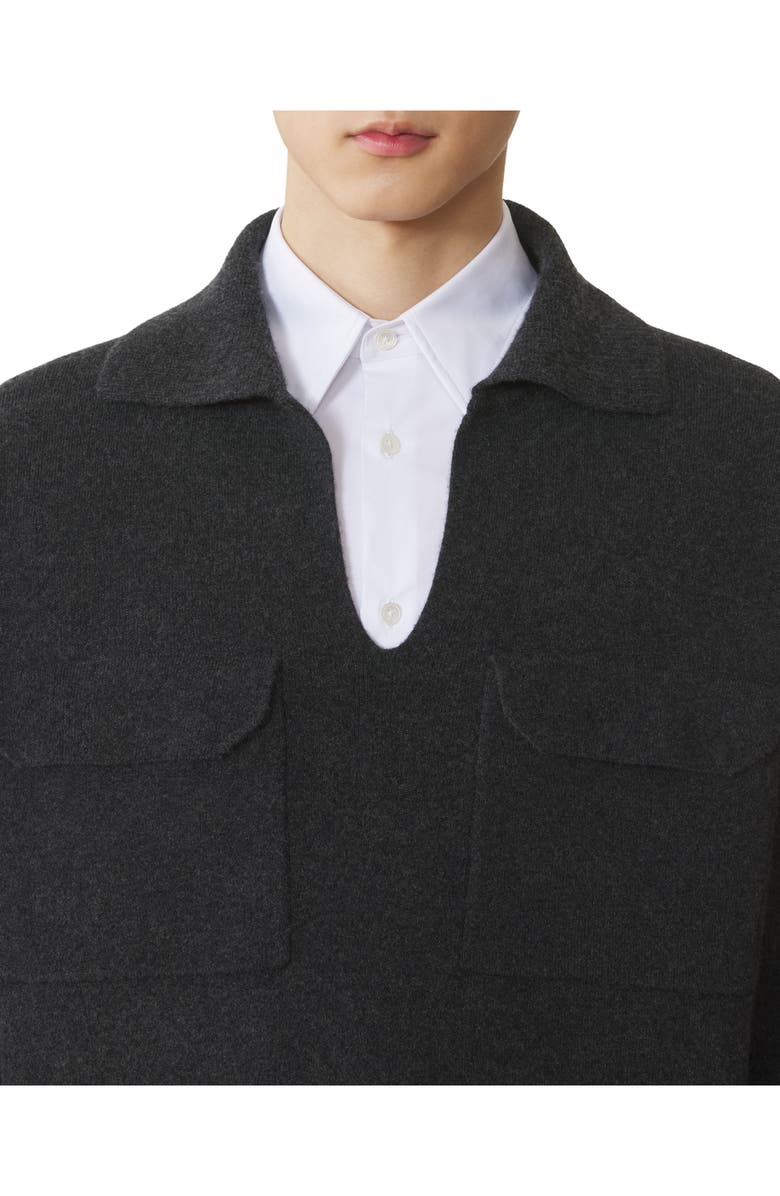 Lanvin Cashmere Polo, Alternate, color, Heather Grey