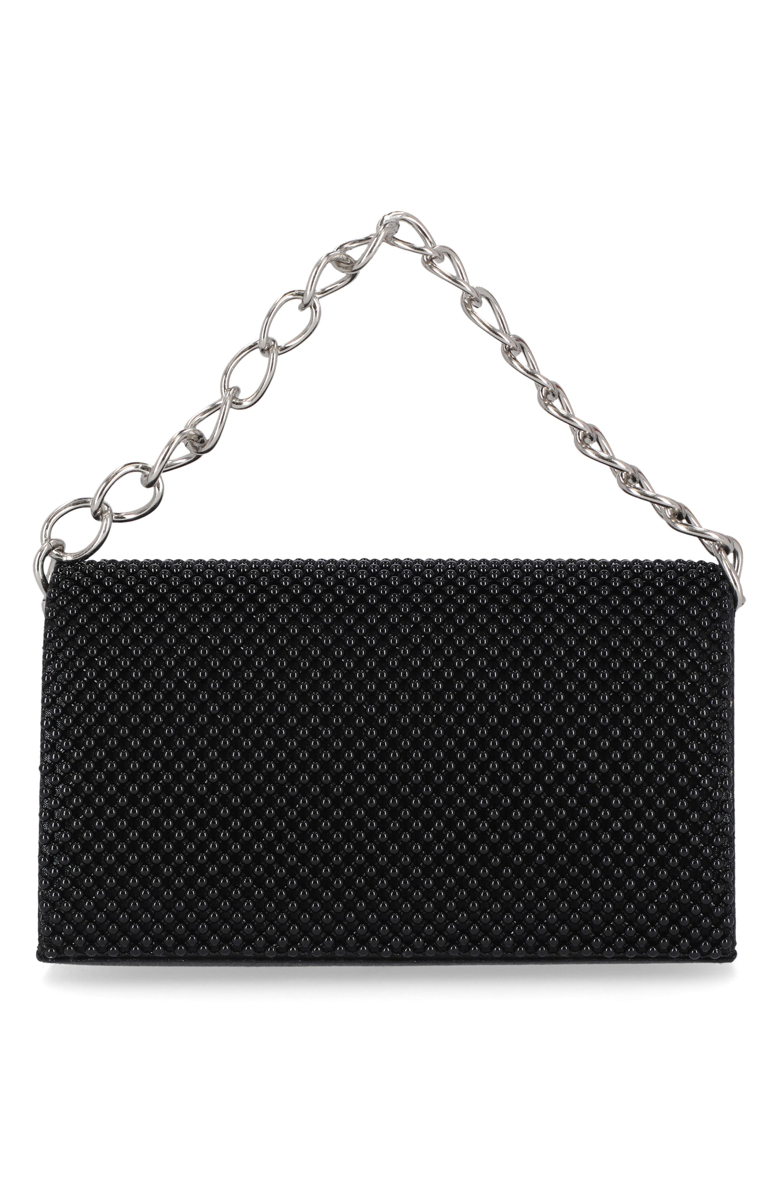 Jessica McClintock Damiana Beaded Metal Mesh Clutch, Alternate, color, 08N-Black
