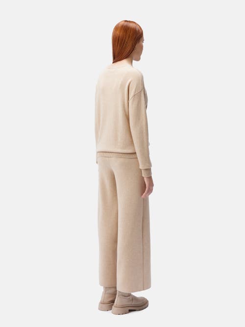 Gobi Mongolian Cashmere Organic Color Cashmere Asymmetrical Sweater In Beige
