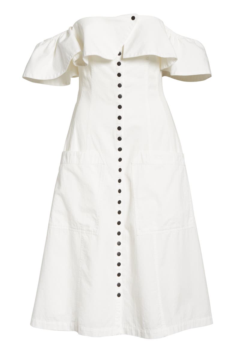 Aleksander Off the Shoulder Dress, Alternate, color, WHITE