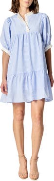 English Factory Scallop Stripe Minidress