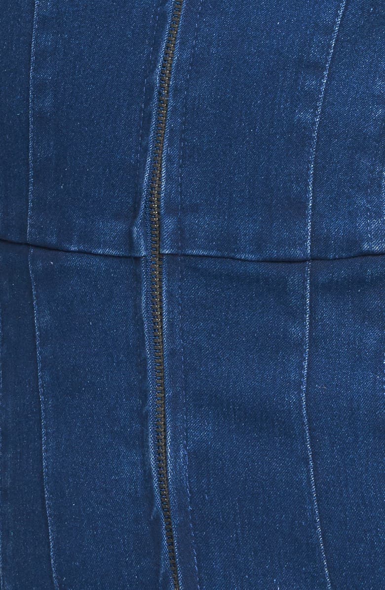 FLYING TOMATO Wide Leg Denim Jumpsuit, Alternate, color, Medium Indigo