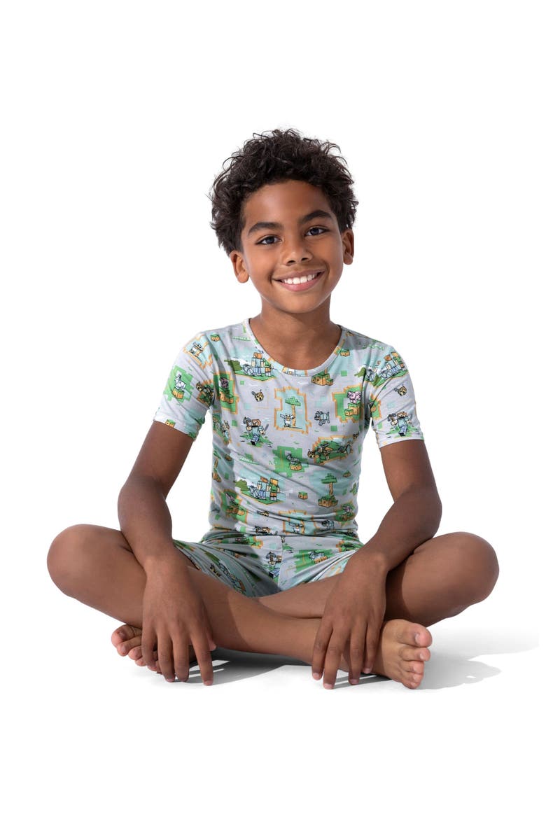 Minecraft Overworld Dreams Kids 2-Piece Short Sleeve & Shorts Pajama Set, Alternate, color, Minecraft Overworld Dreams