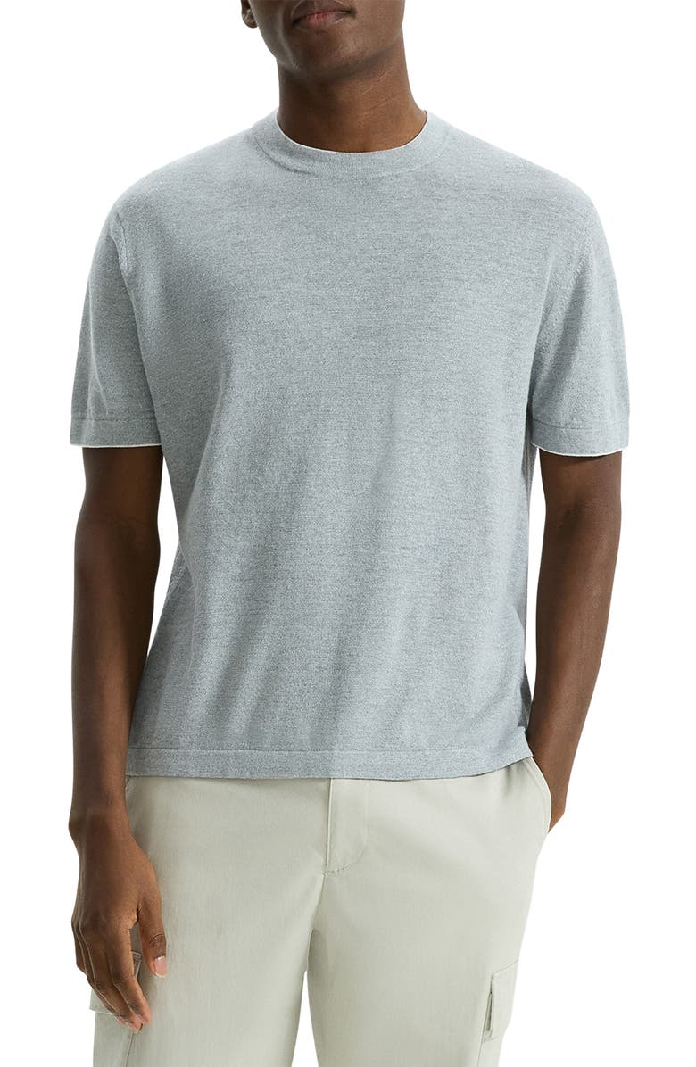 Theory Kolben Linen Blend T-shirt, Main, color, Grey Heather
