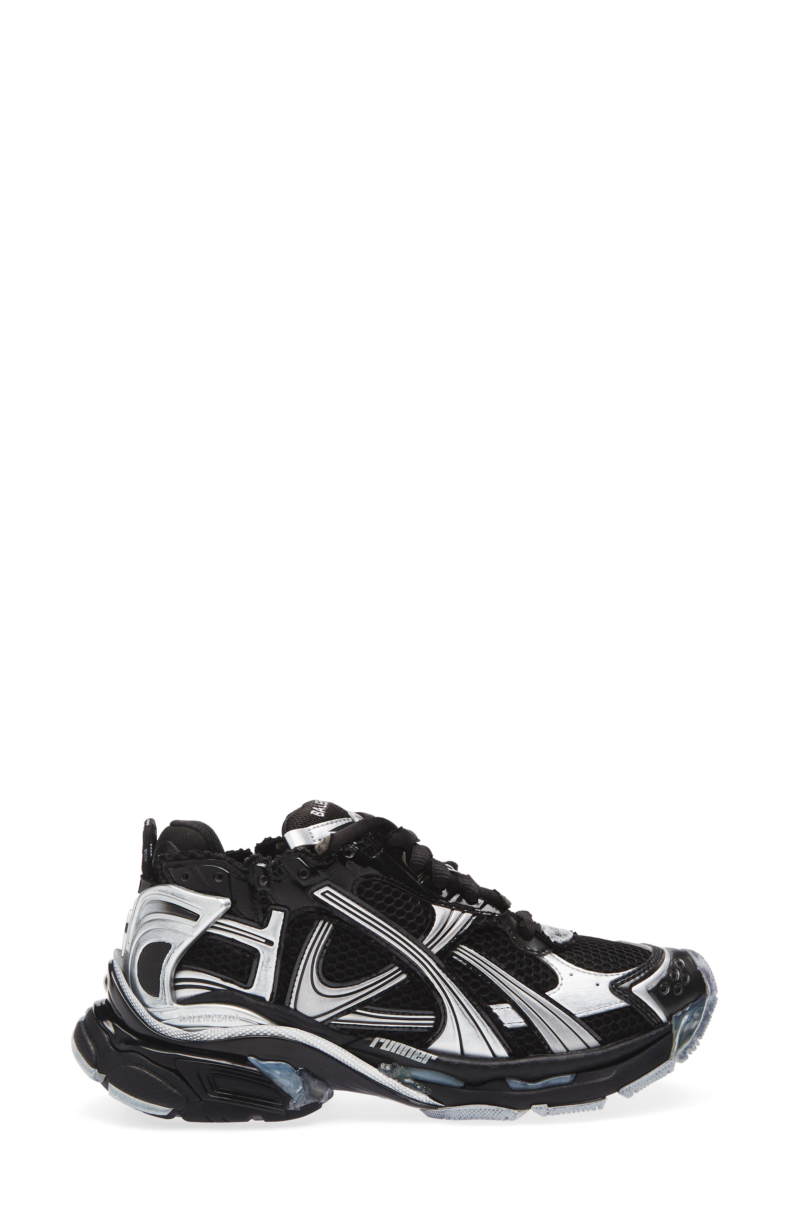 Balenciaga Runner Sneaker, Alternate, color, Black/ Silver