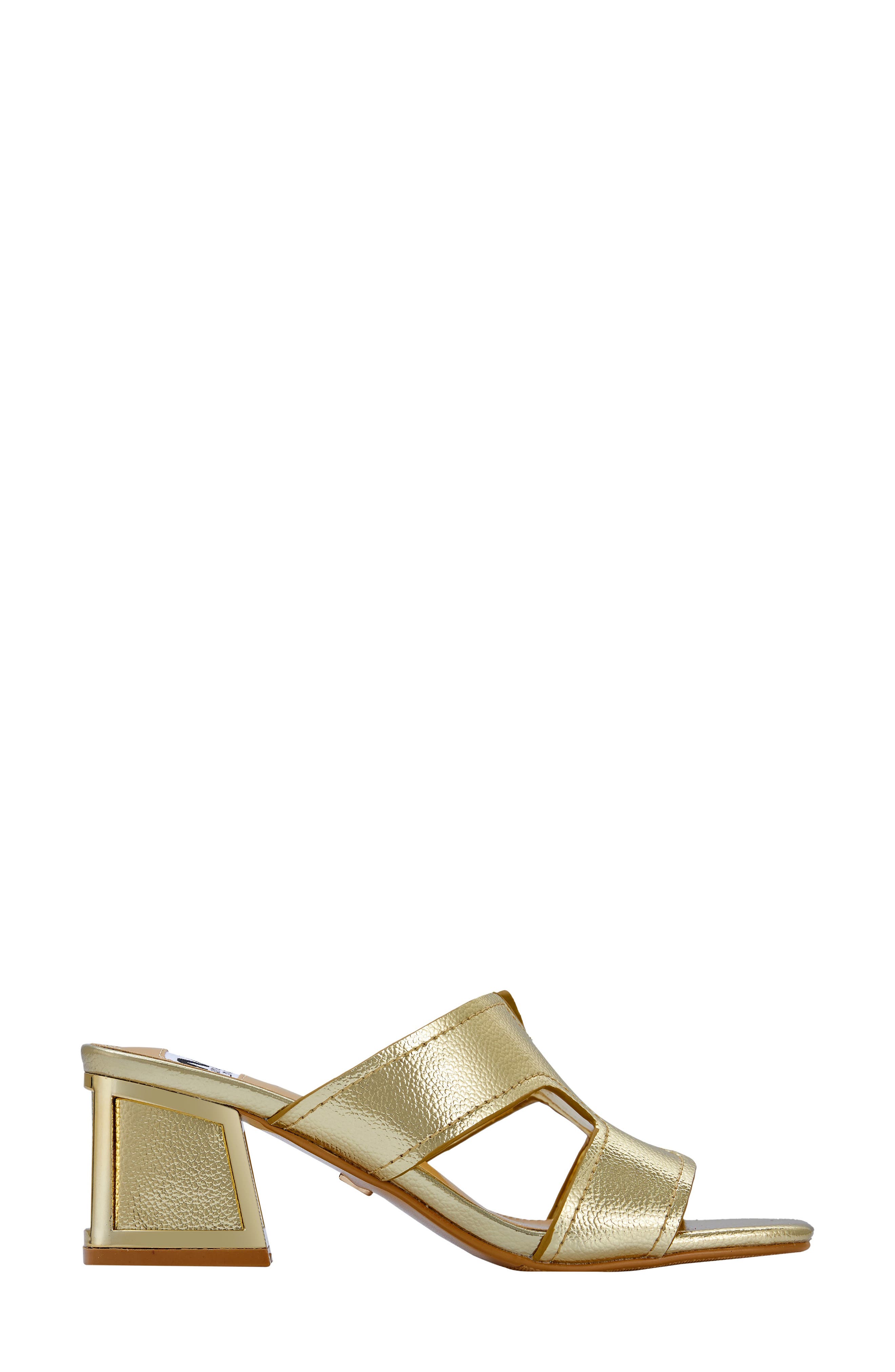Bright Block Heel Slide Sandal, Alternate, color, GOLD