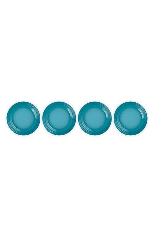 Le Creuset Vancouver Set Of 4 Dinner Plates In Caribbean