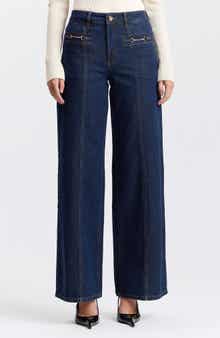 Hardware Detail High Waist Flare Jeans
