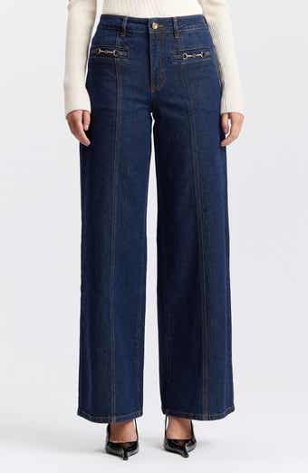 Hardware Detail High Waist Flare Jeans