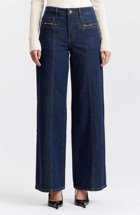 Hardware Detail High Waist Flare Jeans