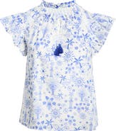 SUGARLIPS Azul Tropics Deniza Split Neck Top