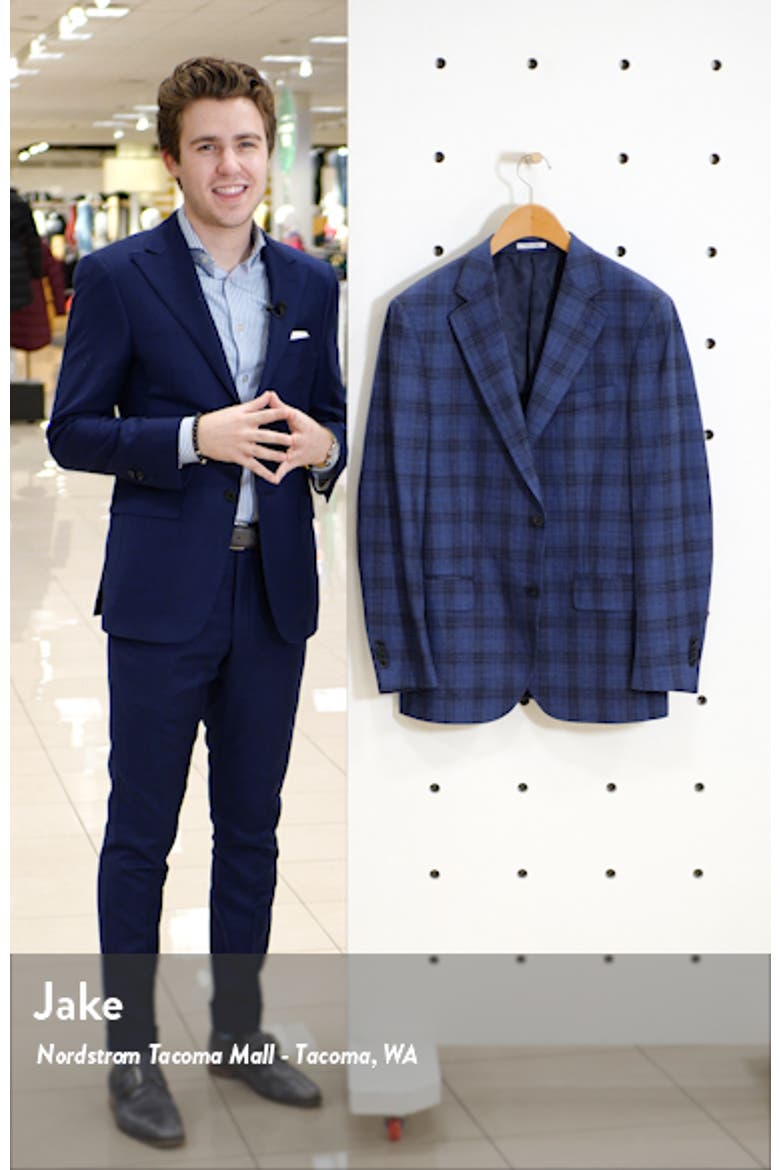 Classic Fit Plaid Stretch Wool Blend Sport Coat video