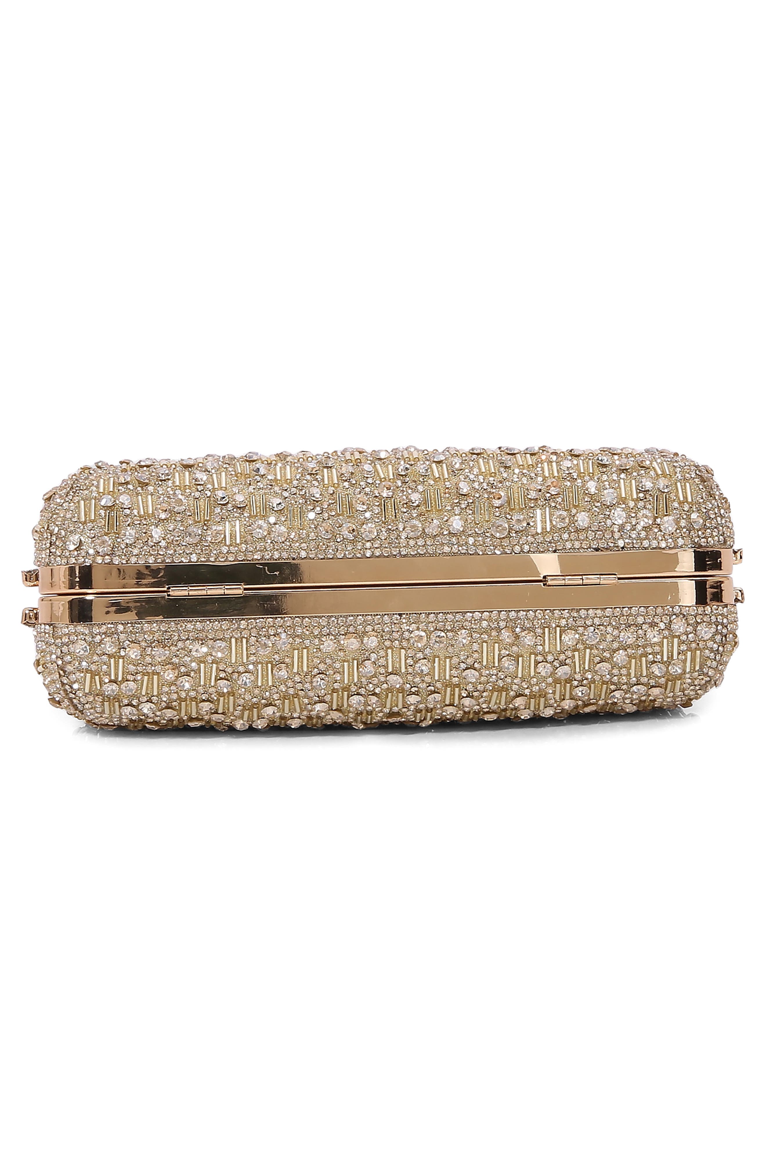 BERNESS Rhinestone Embellished Handbag, Alternate, color, Gold