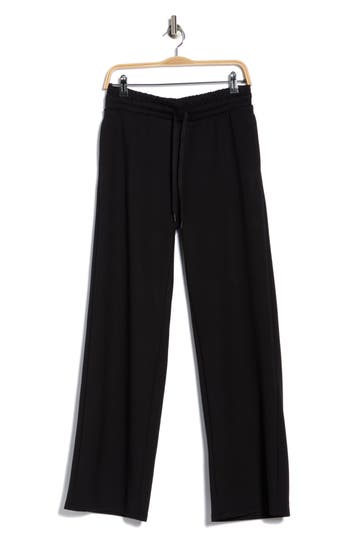 Yogalicious Daya Wide Leg Scuba Pants In Black