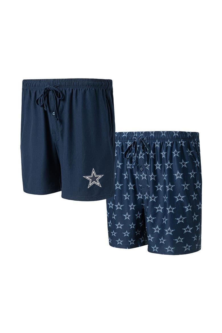 Men's Concepts Sport Navy Dallas Cowboys Gauge Jam Two-Pack Shorts Set, Alternate, color, Navy