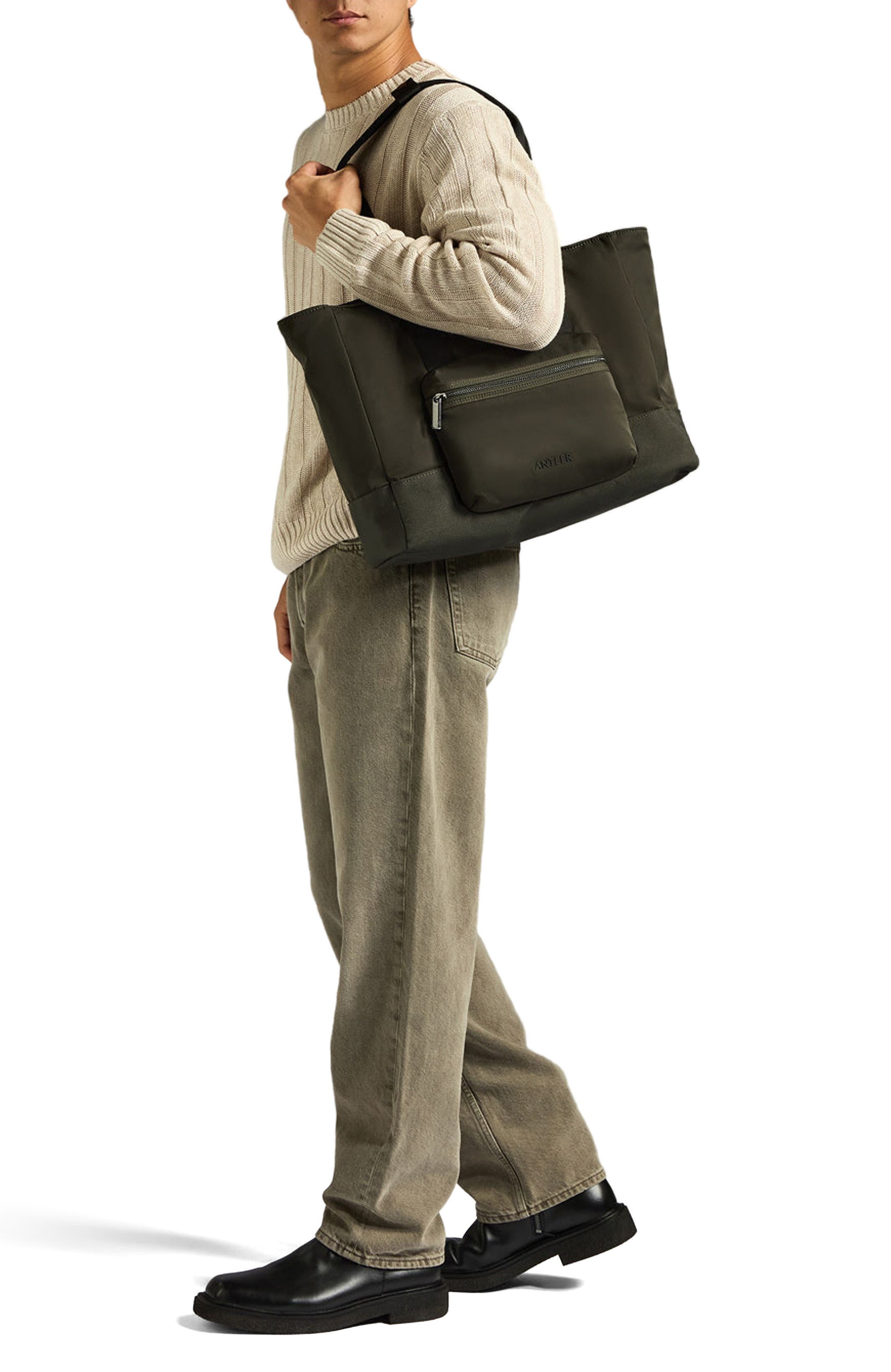 Icon Tote Bag, Alternate, color, Dark Khaki Green