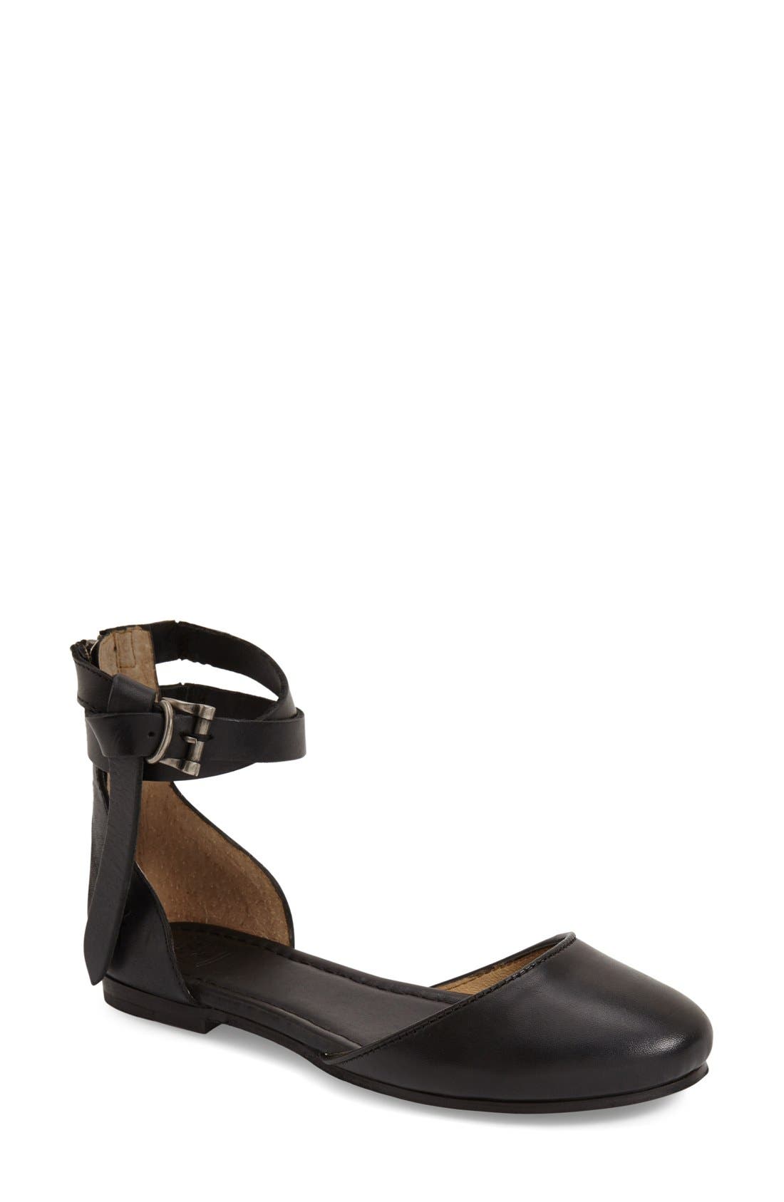 Frye 'Carson' Ankle Strap Ballet Flat, Main, color, 