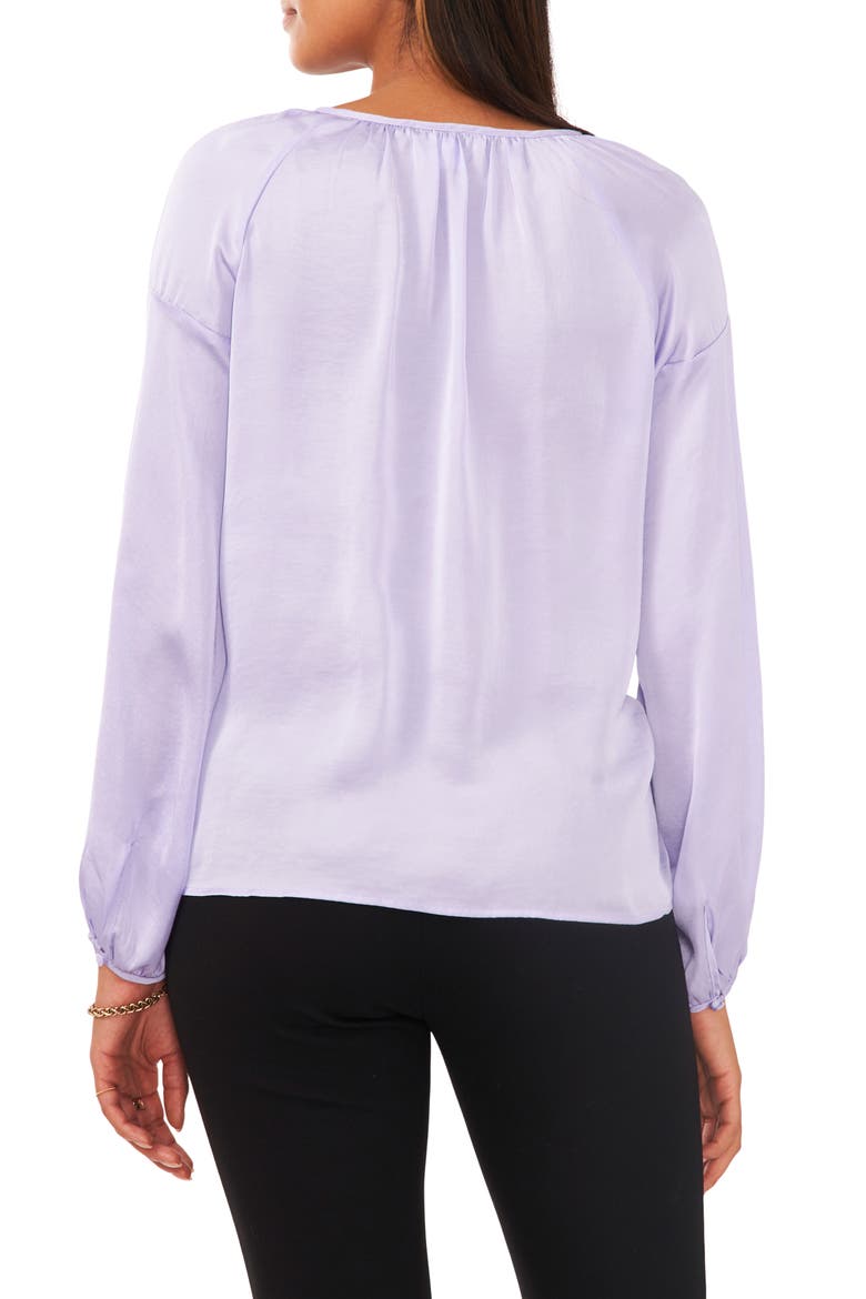 Keyhole Satin Peasant Blouse, Alternate, color, LILAC