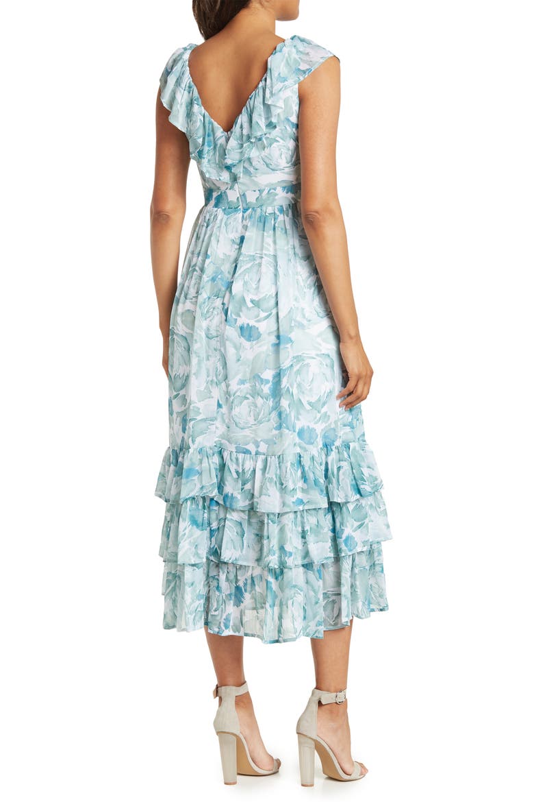 Floral Ruffle Tiered Maxi Dress, Alternate, color, JADETTE MULTI