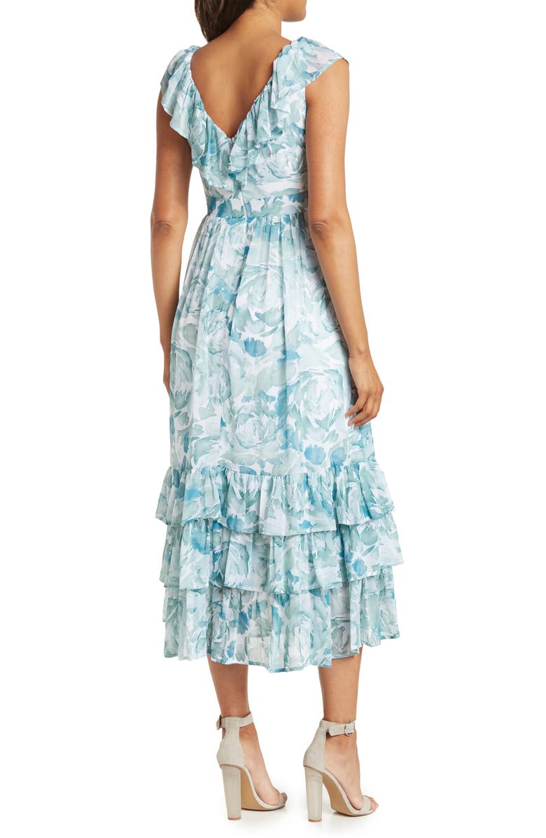 Calvin Klein Floral Ruffle Tiered Maxi Dress, Alternate, color,