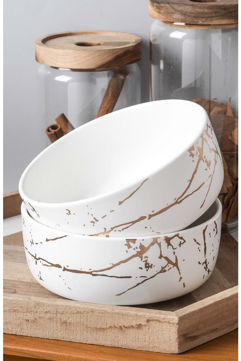 Zora Porcelain 4-Piece Bowl Set, Alternate, color, White