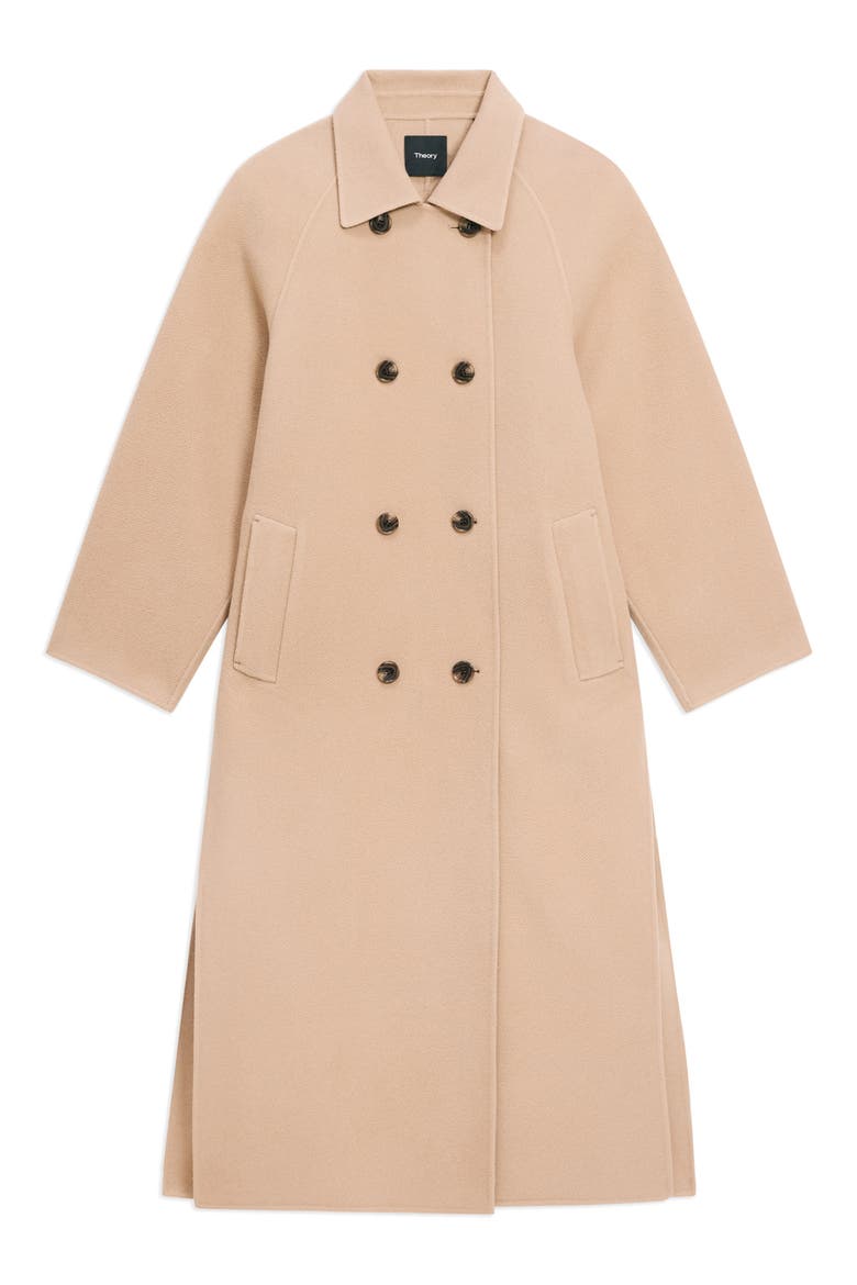 Double Breasted Wool Blend Coat, Alternate, color, PALOMINO - TSI