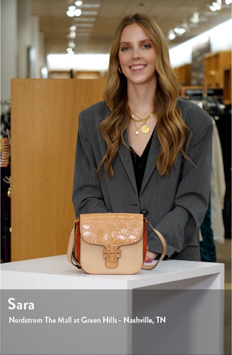 McGraw Croc Embossed Leather Crossbody Bag, sales video thumbnail