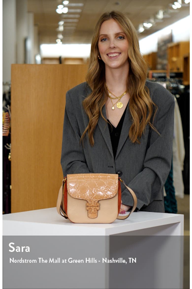 McGraw Croc Embossed Leather Crossbody Bag video