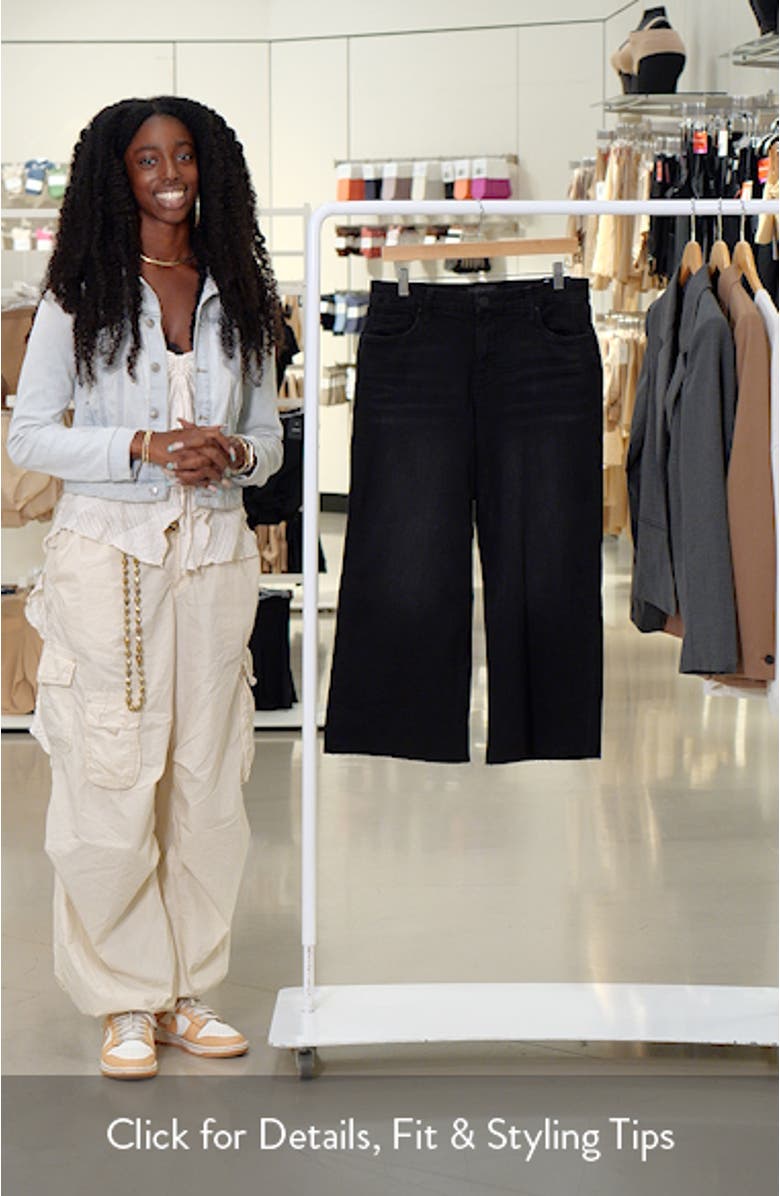 Meg High Waist Raw Hem Wide Leg Jeans, sales video thumbnail