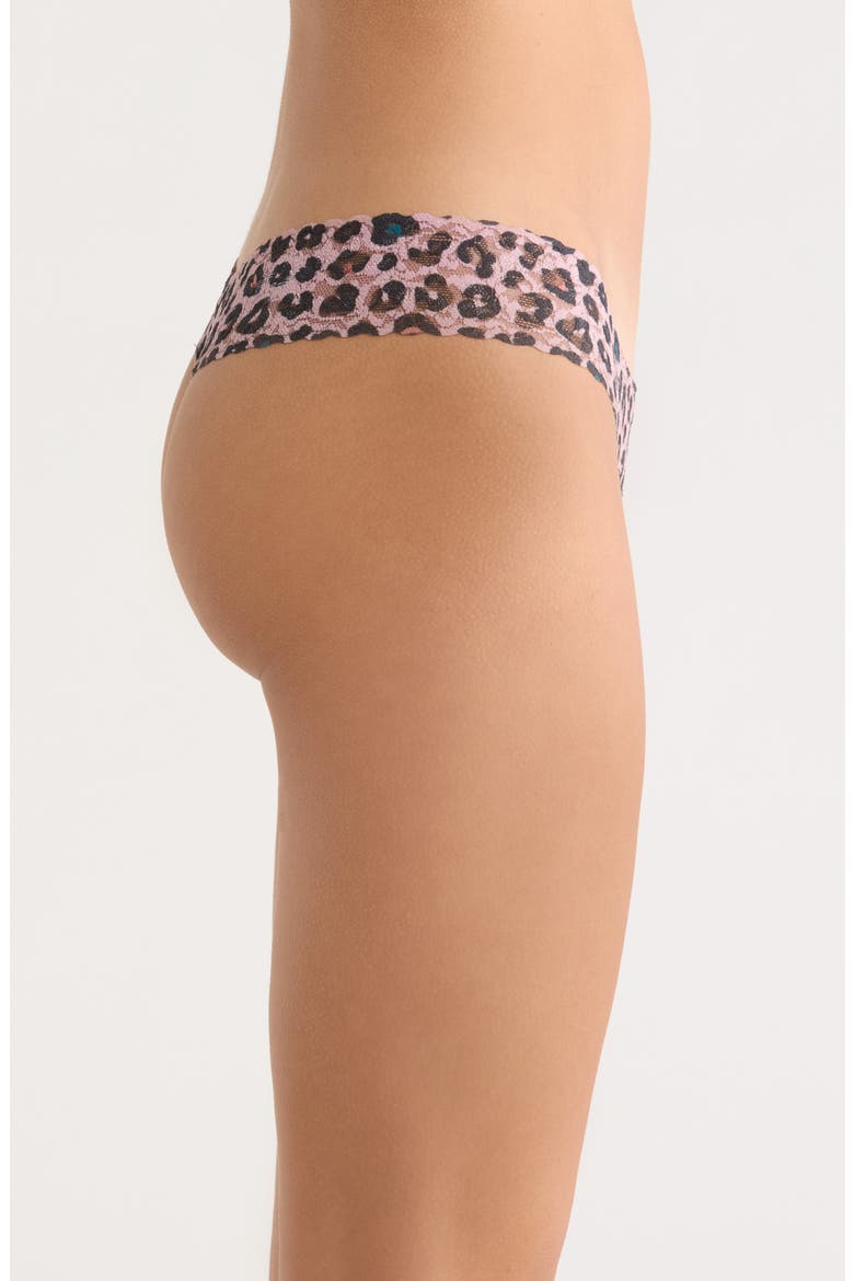 Print Low Rise Thong, Alternate, color, LUCKY LEOPARD BROWN