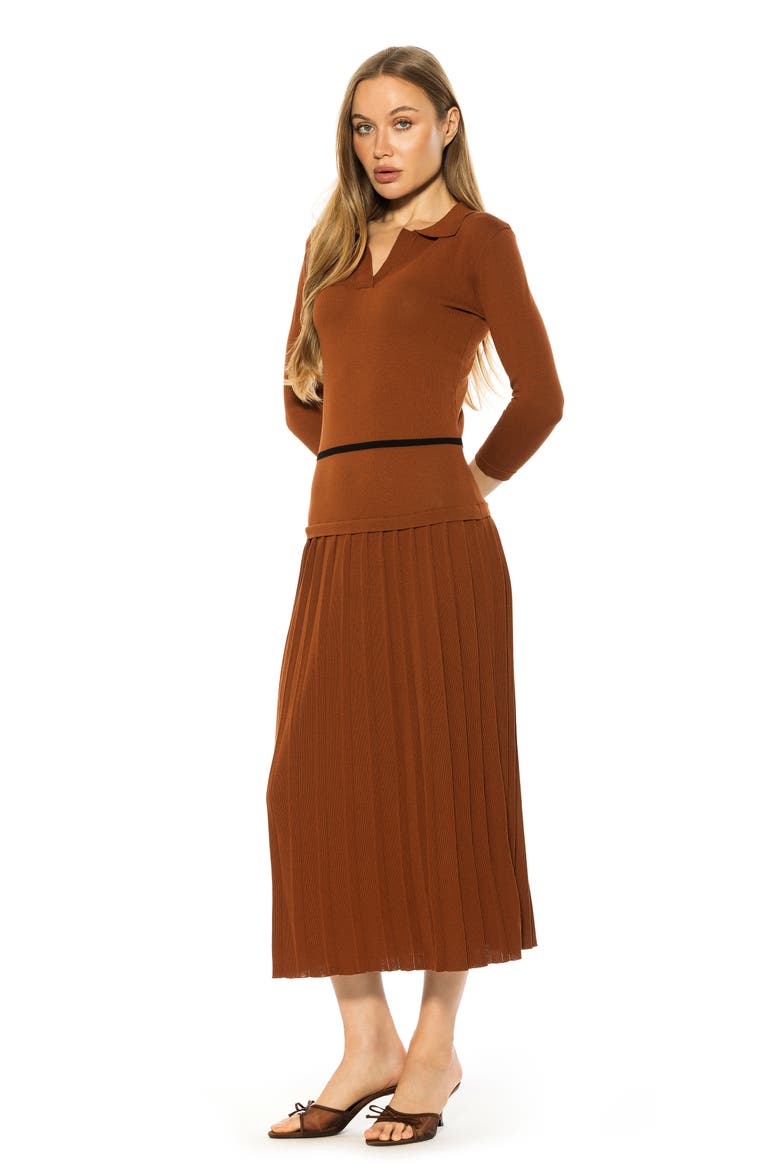 SABLE KNIT MIDI DRESS, Alternate, color, CAMEL