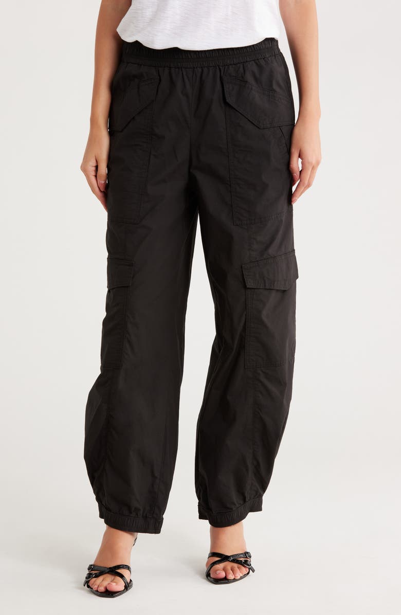 Democracy Poplin Cargo Joggers, Main, color, Black