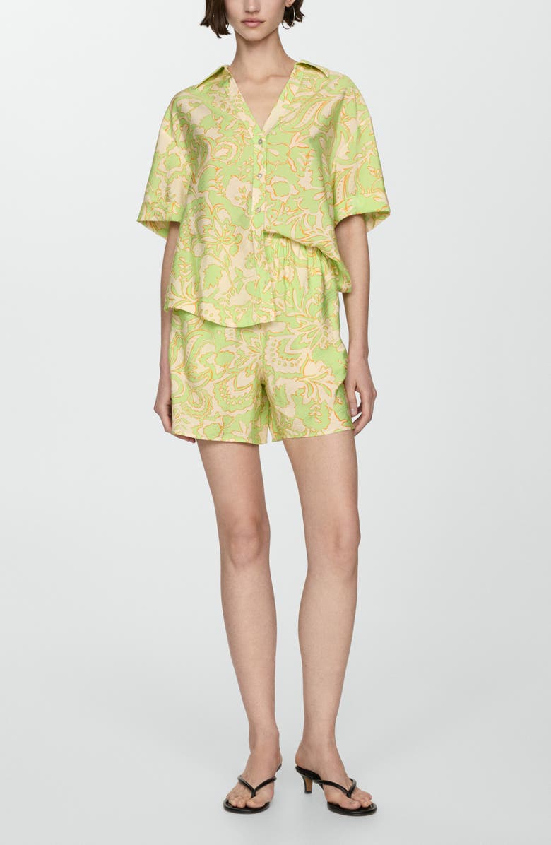 MANGO Floral Print Fluid Pants, Alternate, color, 