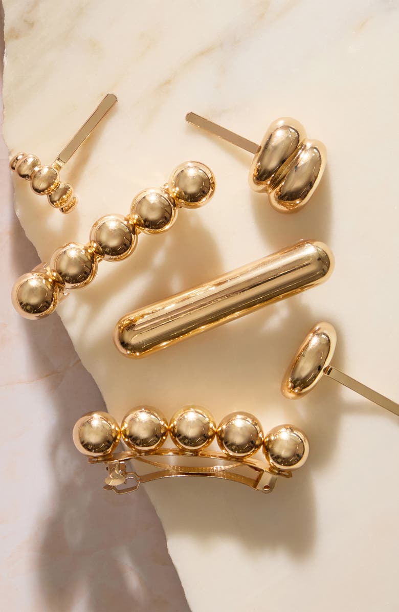 Kitsch 2-Pack Barrettes, Alternate, color, Gold