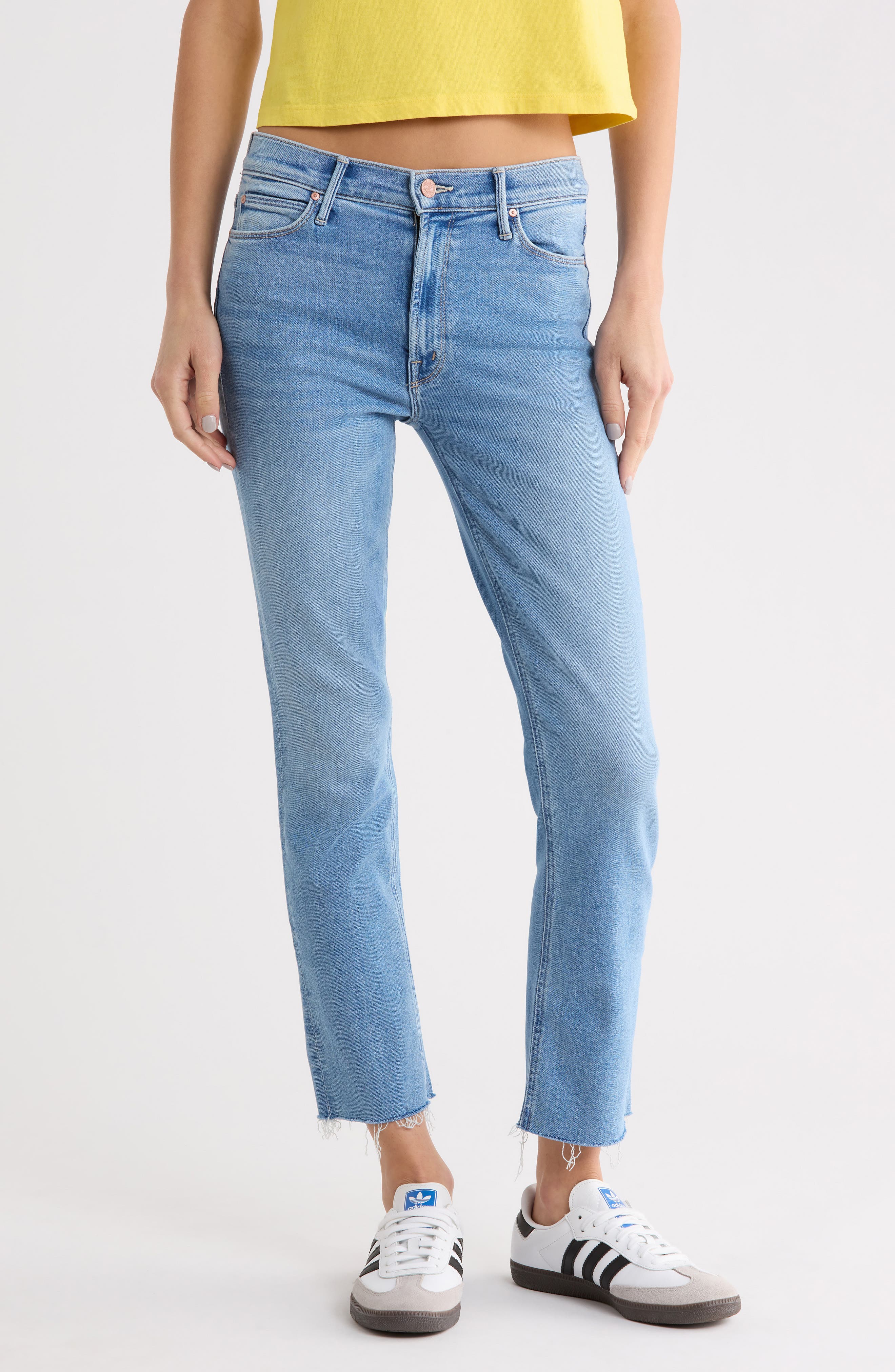 Dazzler Fray Hem Ankle Straight Leg Jeans