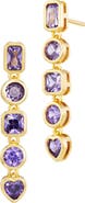 SAVVY CIE JEWELS Multi-Shape Stone Linear Drop Earrings