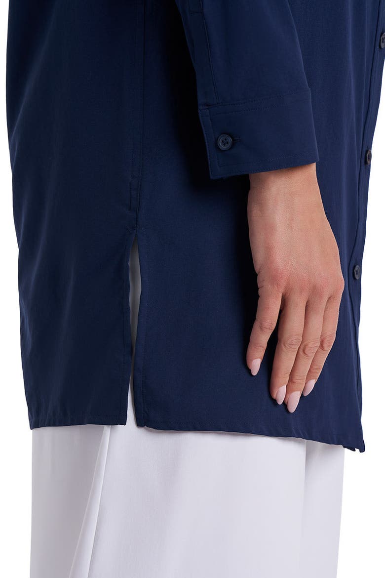 Women's Santorini Tunic Long Sleeve Shirt, UPF 50+ Sun Protection, Alternate, color, Navy