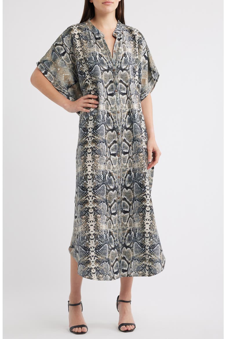 Ursula Print Dress, Main, color, GREY