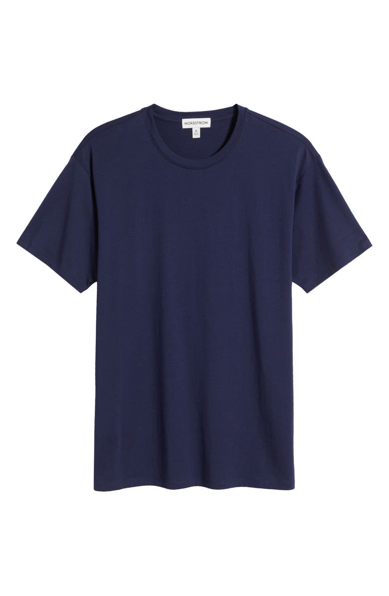 Nordstrom Cotton & Modal Crewneck T-Shirt, Alternate, color, Navy Peacoat