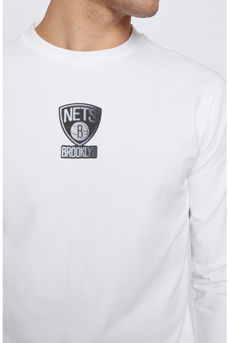 x NBA Threesixty Brooklyn Nets Long Sleeve Graphic Tee, Alternate, color, WHITE