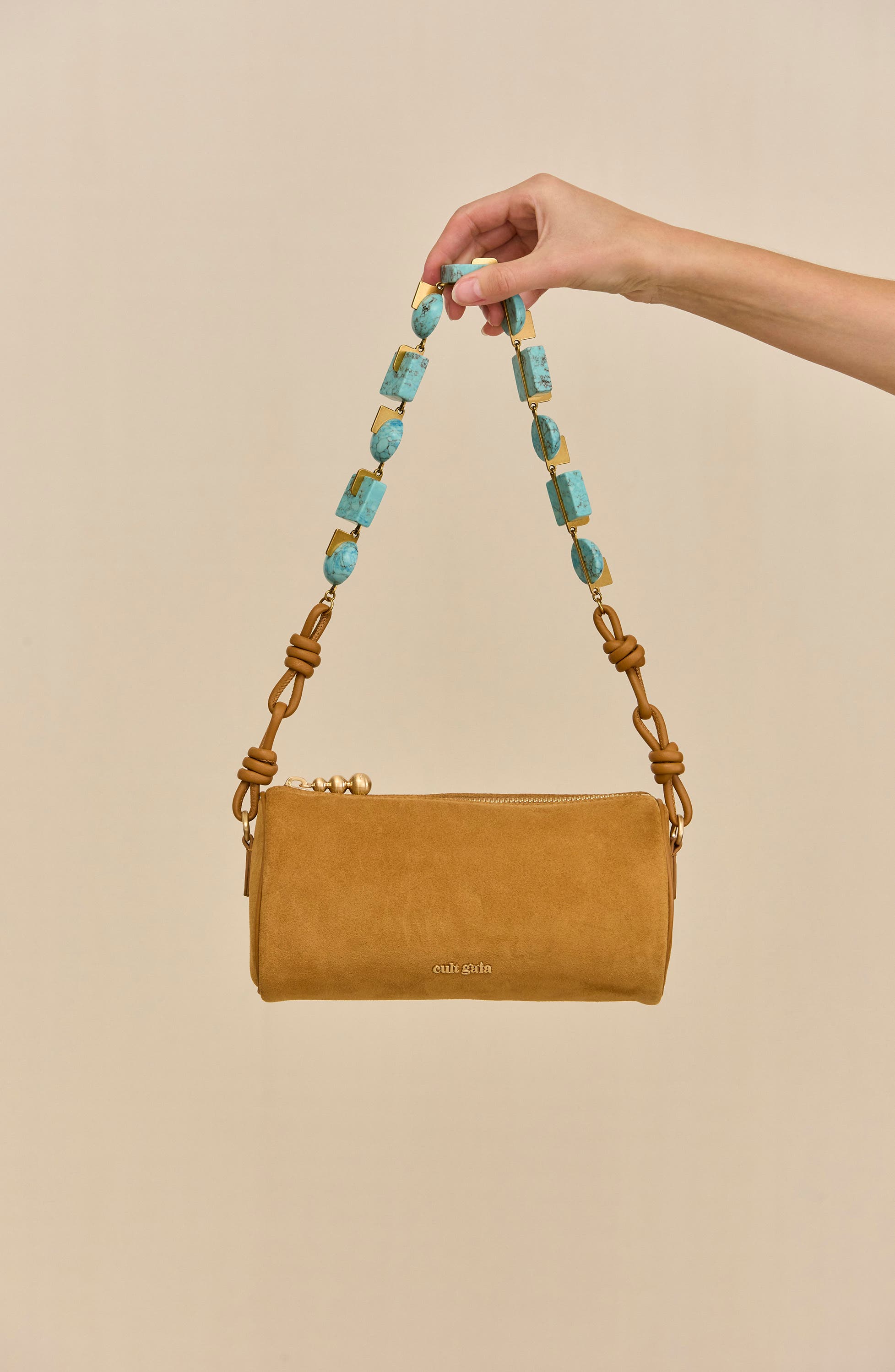 Cult Gaia Zozina Suede Shoulder Bag, Alternate, color, Toasted Caramel