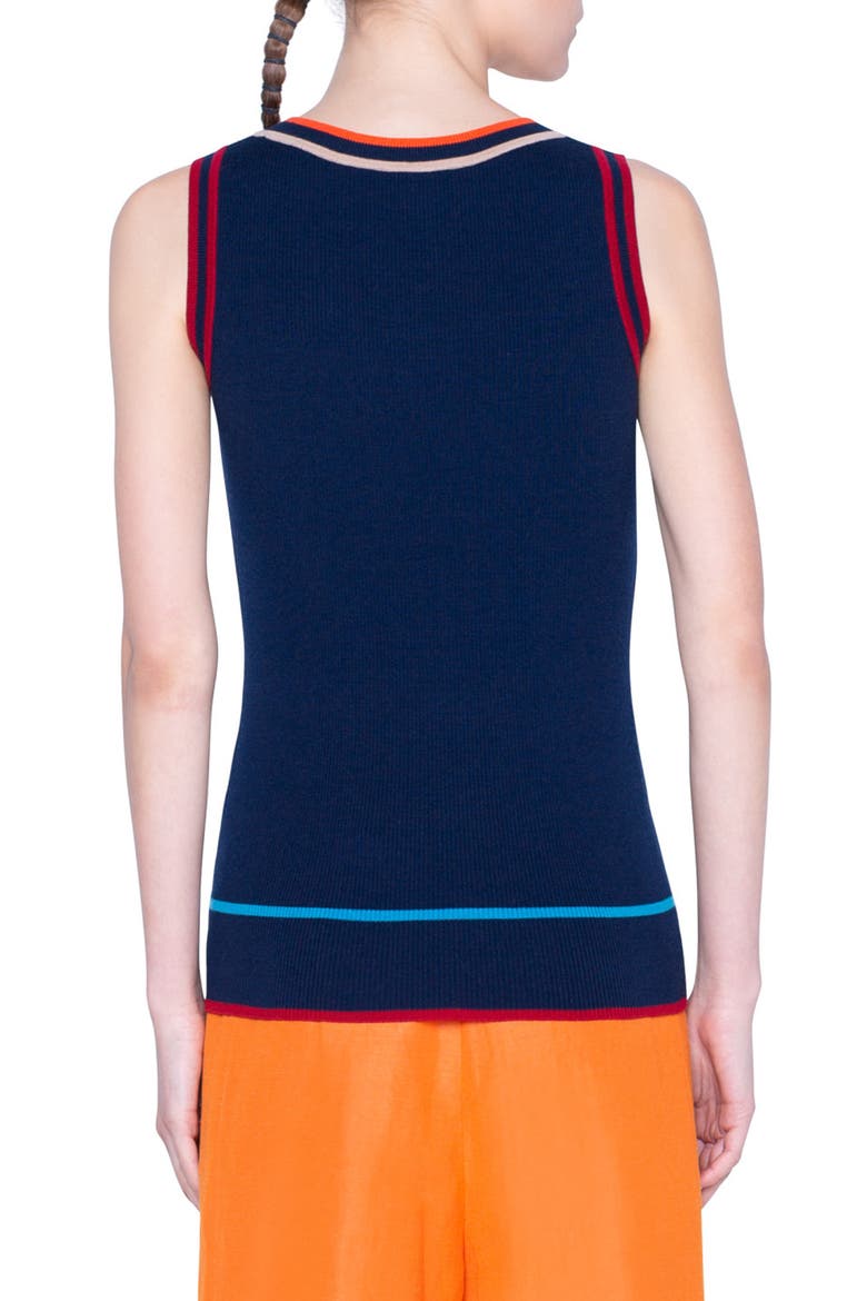 Stripe Ribbed Stretch Merino Wool Tank, Alternate, color, NIGHT SKY MULTICOLOR